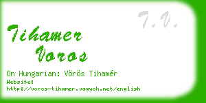tihamer voros business card